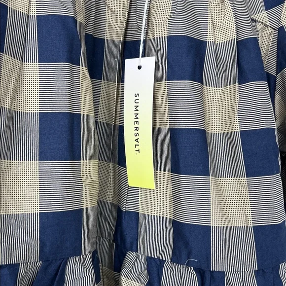 Summersalt plaid Tiered mini Dress medium - Picture 3 of 9